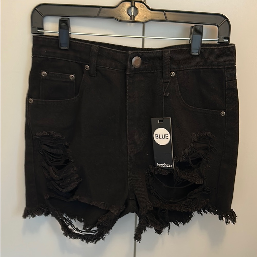 NEW WITH TAGS Black Distressed Jean Shorts